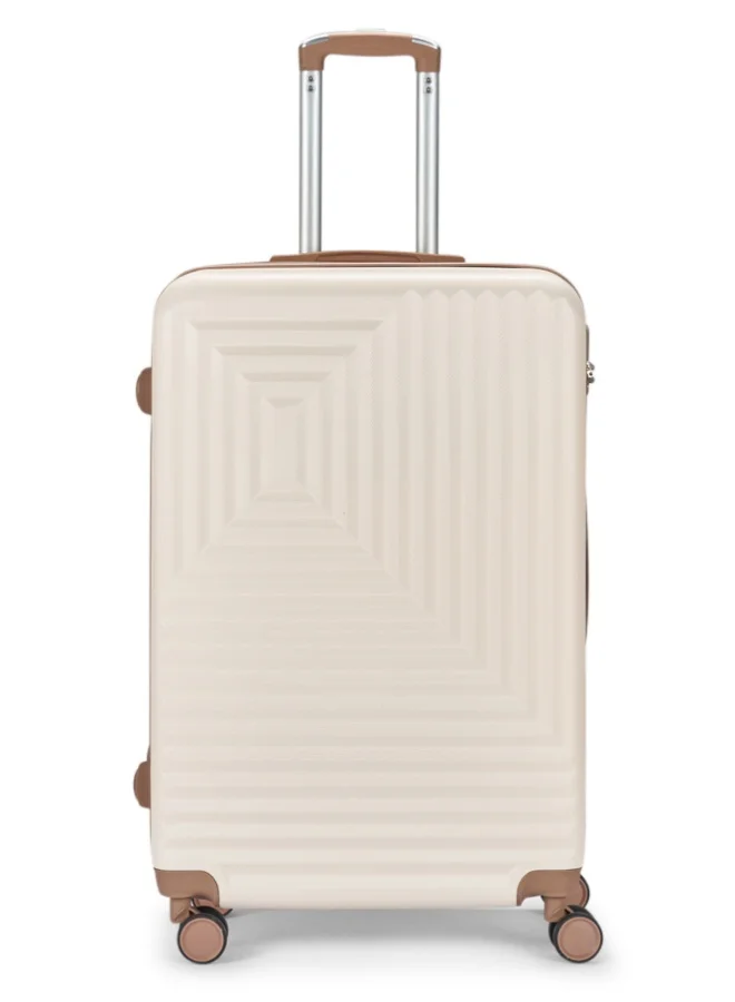 LIMRA Travel Bags 3-Piece Hardshell Luggage Set (20/24/28 Inch) - Lightweight ABS Travel Bags with 360° Spinner Wheels Beige/Gold Color